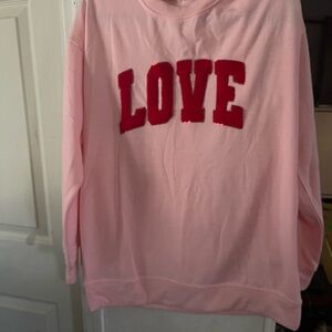 Workshop Republic Clothing Pink Long Sleeve with Red LOVE